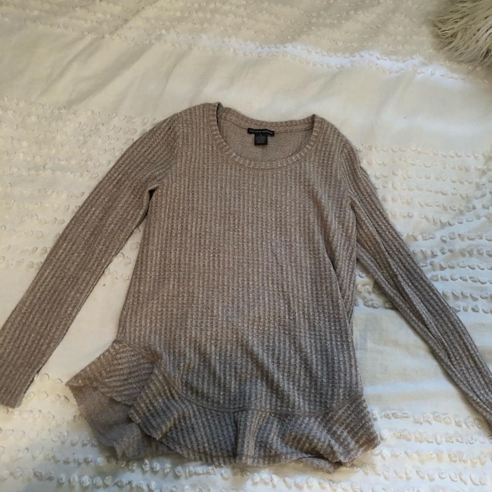 Tan waffle long sleeve